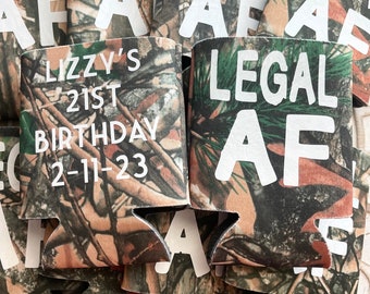 Legal AF Can 21st Birthday Favor Guys Night Out Legal AF Birthday Party Favor Bachelorette Party Favors Custom Can Cooler 21 Birthday