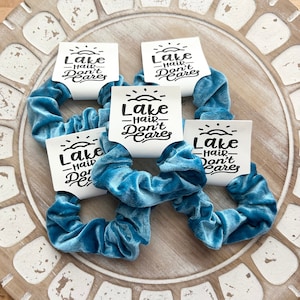 Lake Hair Don't Care Scrunchie Hair Scrunchies Lake Tahoe Bachelorette Party Favors Bachelorette Scrunchies Hair Tie Favors Lake Trip Favors