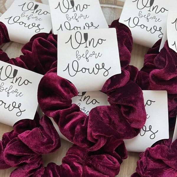 Vino Before Vows Favors Winery Bachelorette Favors Scrunchie Favors Wine Bachelorette Party Vino Before Vows Hair Scrunchies