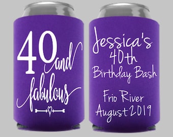 40th birthday koozies