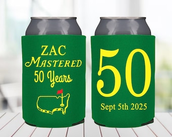 Recuerdo personalizado para enfriador de latas de fiesta de golf de 50 cumpleaños