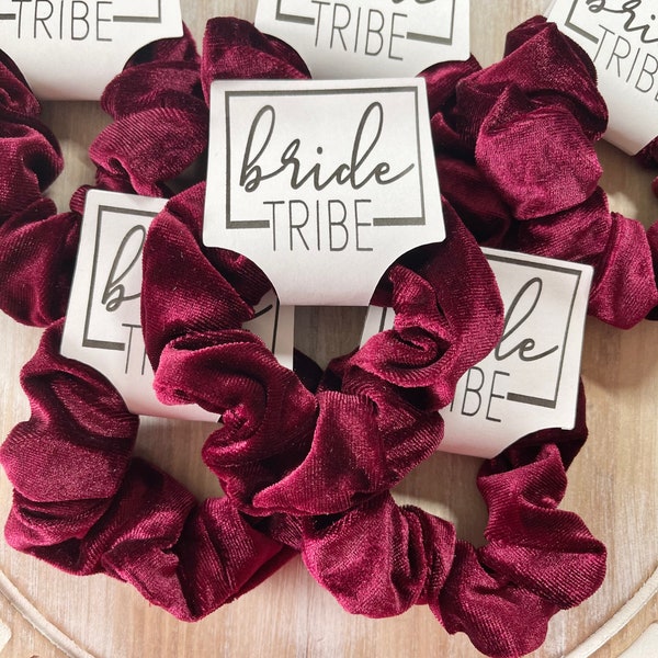 Bride Tribe Scrunchies Bridesmaid Proposal Scrunchie Hair Bow Scrunchies Favor Bridal Party Favor Bachelorette Party Favors