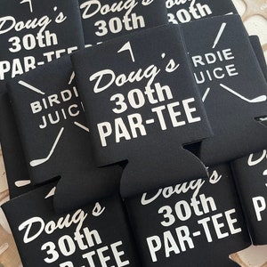 Enfriadores de latas para la fiesta número 30, regalo personalizado para despedida de soltero, regalo de golf para despedida de soltero, regalo de lata de jugo Birdie, enfriador de latas para despedida de soltero