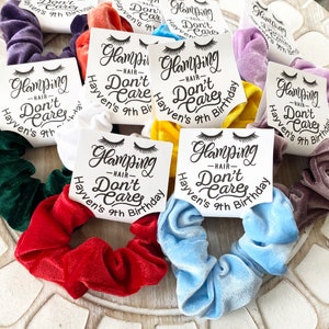 Glamping Hair Don&#39;t Care Party Favor Sleepover Party Favors for Girls Scrunchie Slumber Party Favors for Tweens Birthday Party gift