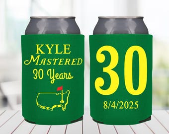 Enfriador de latas personalizado de Golf ParTee: recuerdo para fiesta de cumpleaños número 30