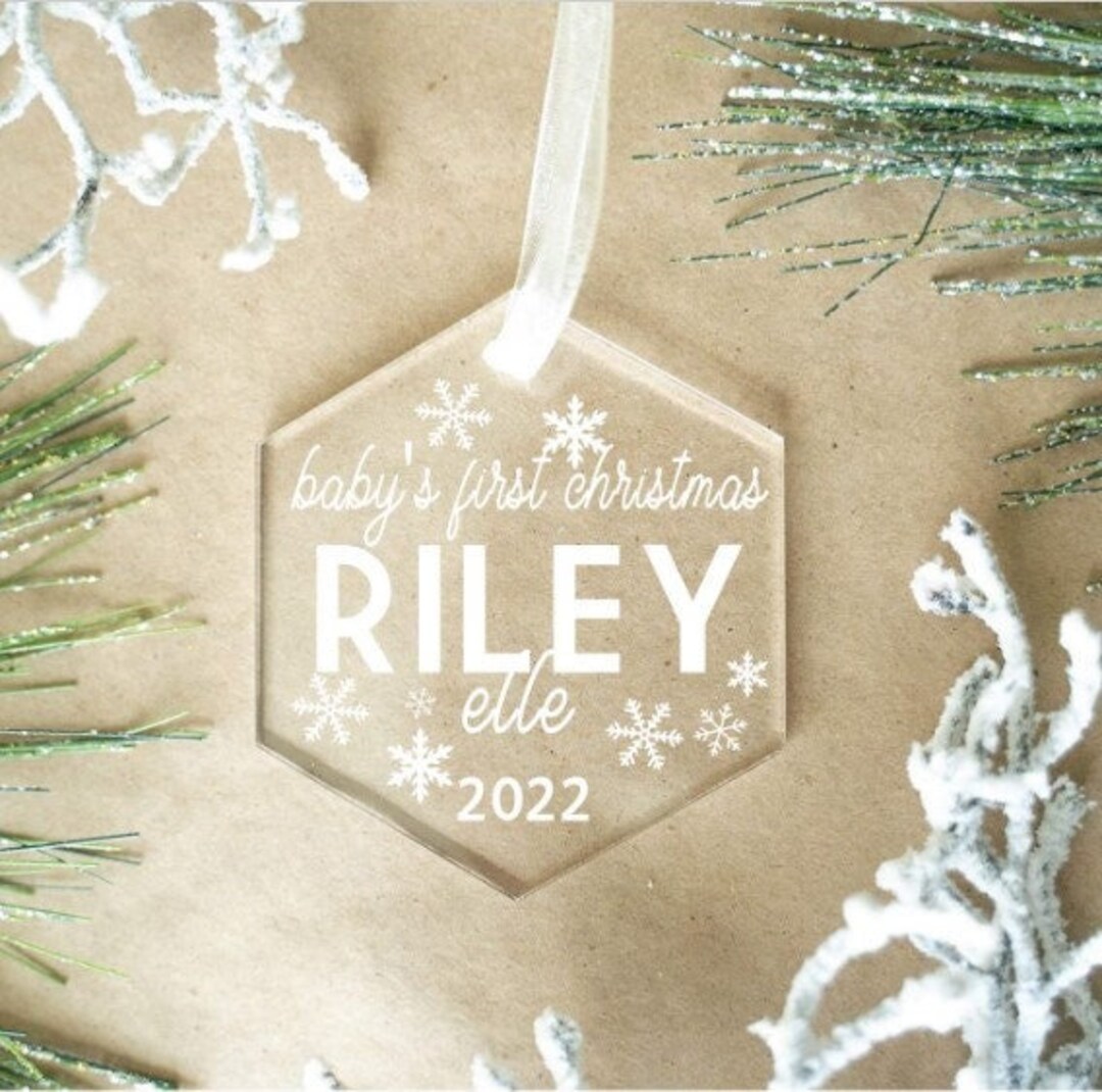 Babys First Christmas Ornament Newborn Announcement Babys 1st Etsy