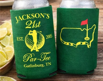 21st Birthday Golf Koozie | Par-Tee Can Cooler | Golfing Tournament Favor | Guys Trip Party Favor
