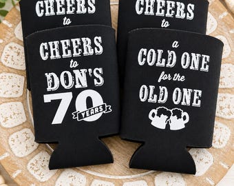 70th Birthday Can Coolers: Personalized Party Favors