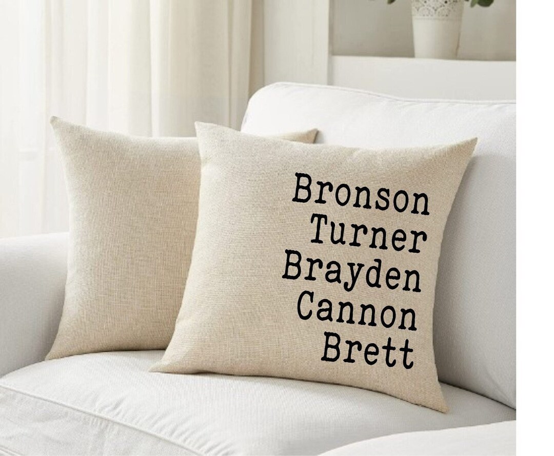 Grandkids Pillow Personalized Family Name Throw Pillow Case Customize