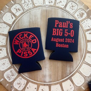 Wicked Pissa Can Coolers Boston Red Sox Can Coolers Custom Can Cooler Personalized Favor Personalized can cooler custom wedding favors