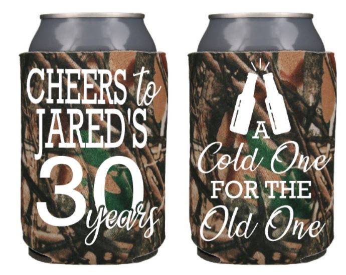 A Cold One For The Old One 30th Birthday Can Coolers Cheers to 30 Yea…