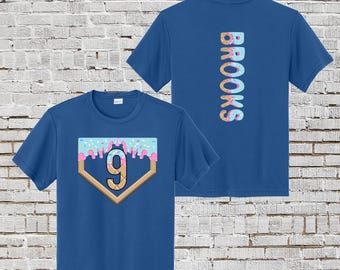 9th Birthday Baseball Shirt Baseball Drip Tshirt Baseball Birthday Shirt Number 9 Ice Cream Shirt Blue Ice Cream Shirt 9 Baseball Number