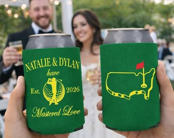 Personalized Golf Wedding Can Coolers | Mastered Love Favors