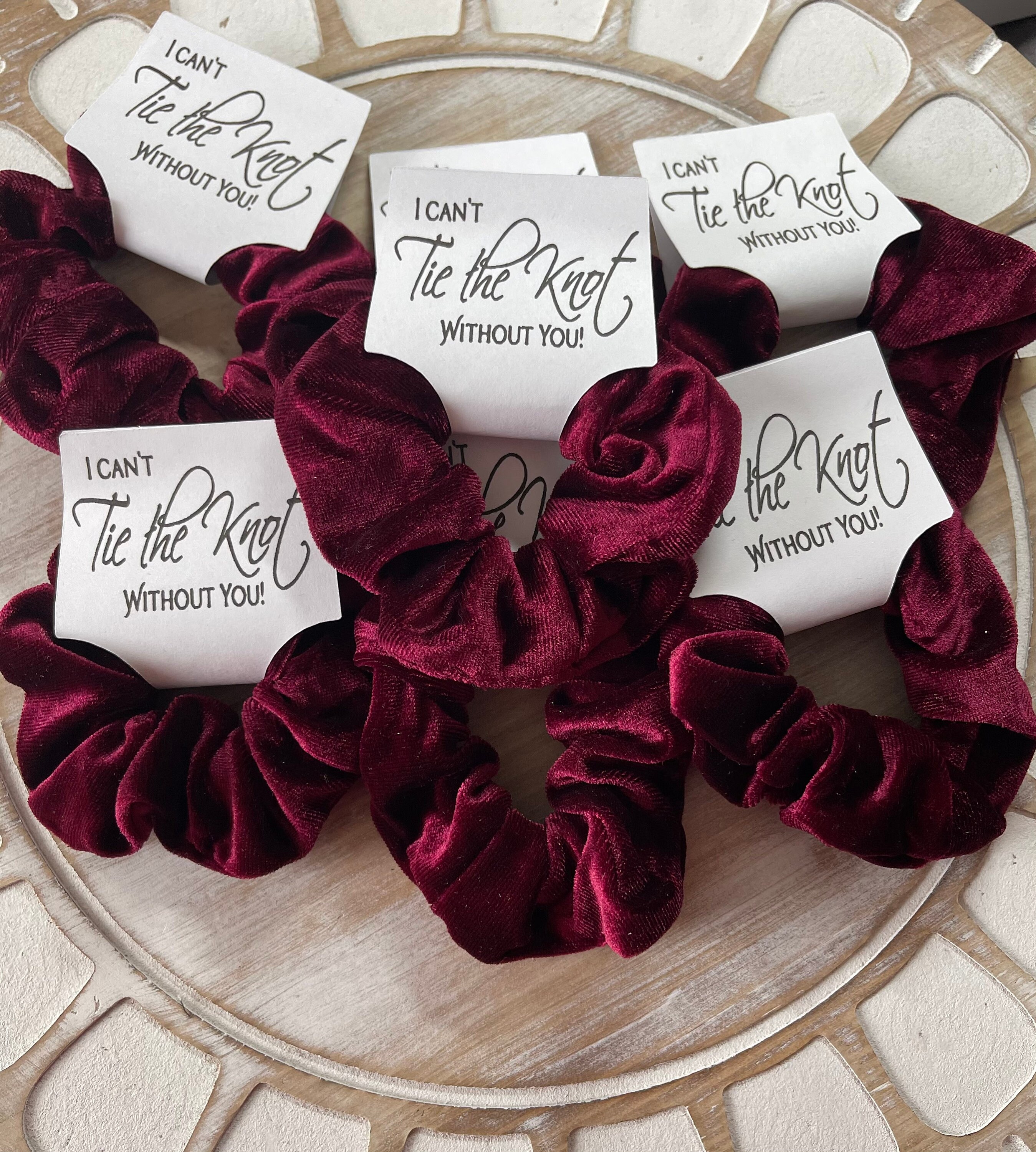 I can't tie the knot Scrunchies Bridesmaid Proposal Scrunchie Hai…