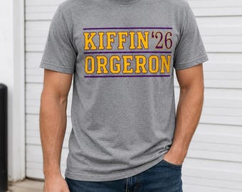 Kiffin Orgeron Football Fan Tee | Purple Gold Game Day Shirt