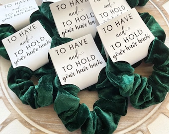 To Have and to Hold Scrunchies Bridesmaid Proposal Scrunchie Hair Bow Scrunchies Favor Bridal Party Favor Bachelorette Party Favors