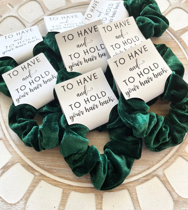 To Have and to Hold Scrunchies Bridesmaid Proposal Scrunchie Hair Bow Scrunchies Favor Bridal Party Favor Bachelorette Party Favors 