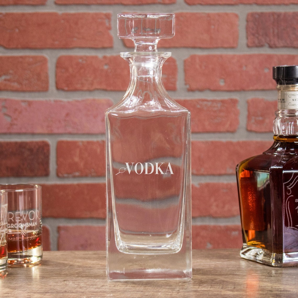 Etched Vodka Glasses & Decanter Set Engraved Barware Etsy UK