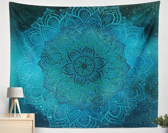 Mandala Tapestry, Blue Mandala Tapestry, Mandala Wall Hanging, Mandala Wall Tapestry, Boho Home Decor, Boho Tapestry, Hippie Tapestsry