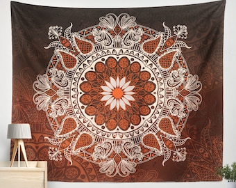 Boho Wall Tapestry,Bohemian Tapestry,Mandala Tapestry,Wall Decor,Hippie Tapestry,Brown Tapestry,Mandala wall hanging,Bohemian Vintage