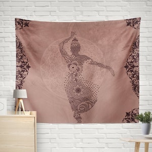 Art Buddha Tapestry, Buddha Wall Decor, Ash Pink Wall Decor, Buddha Home Decor, Art Mandala Tapestry, Gift For Her, Home Decor Gift