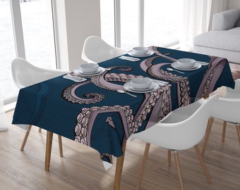 Octopus Tablecloth, Tentacles Tablecloth, Kraken Tablecloth, Tablecloth Rectangle, Tablecloth Square, Modern tablecloth, Home Decor