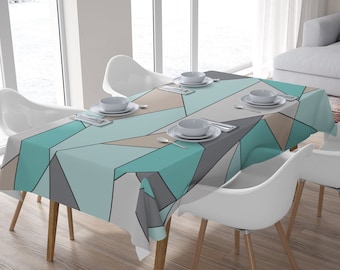 Modern Tablecloth, Geometric Tablecloth, Abstract Tablecloth, Tablecloth Rectangle, Tablecloth Square, Home Decor, Kitchen Decor