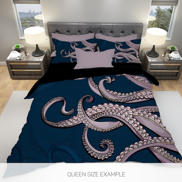 Octopus Bedding, Tentacles Bedding, Octopus Tentacles, Octopus Duvet Cover, Kraken Bedding, Modern Bedding, Queen Bedding, King Bedding