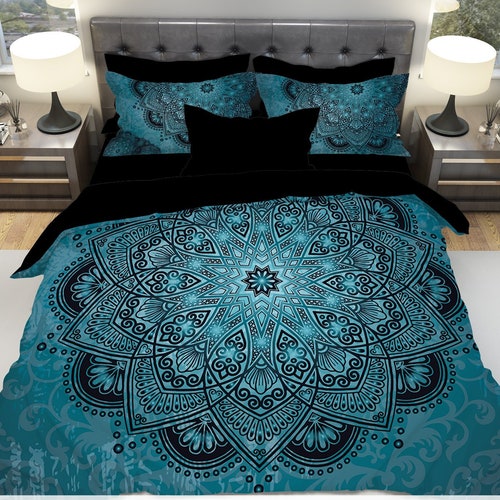 Mandala Boho Bedding MANDALA Duvet Cover Set Bohemian Etsy