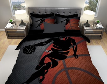 Basketball Bedding, Sport Inspired Bedding, Basketball Bedding for Boys, Basketball Duvet Cover, Kids Bedding, NBA Bedding