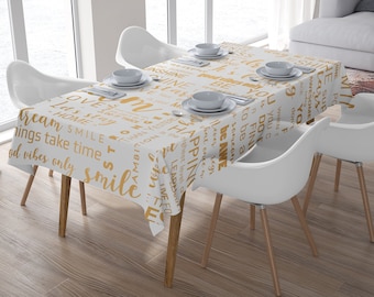 Inspirational Tablecloth, Modern Tablecloth, Quotes Tablecloth, Abstract Tablecloth, Tablecloth Rectangle, Tablecloth Square