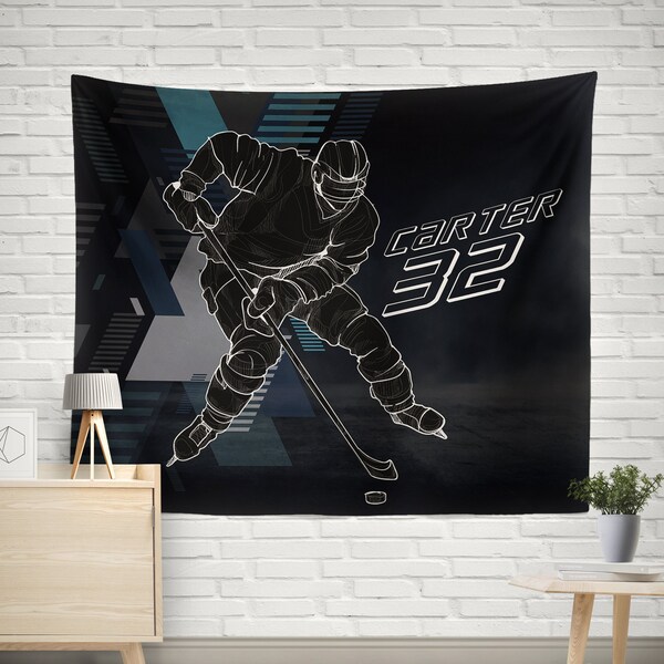 Custom Hockey Tapestry Etsy