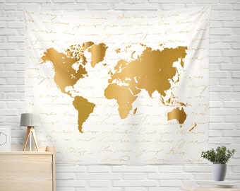 World Map Tapestry, Travel Tapestry, Map Tapestry, Travel Decor, World Map Wall Hanging, Adventure Tapestry, Map of the World Tapestry