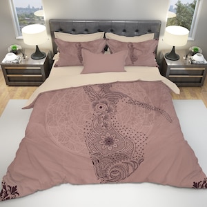 Buddha Bedding, Ash Pink Bedding, Boho Bedding, Boho Bedroom, Bohemian Duvet Cover, Bohemian Decor, Bohemian Bedding, Bohemian Style