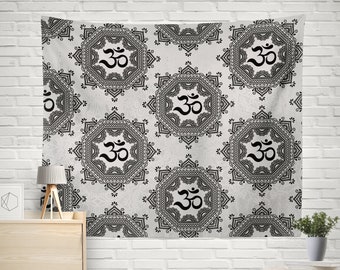 Mandala Tapestry, Gray Mandala Tapestry, Mandala Wall Hanging, Mandala Wall Tapestry, Om Tapestry, Boho Tapestry, Hippie Tapestry