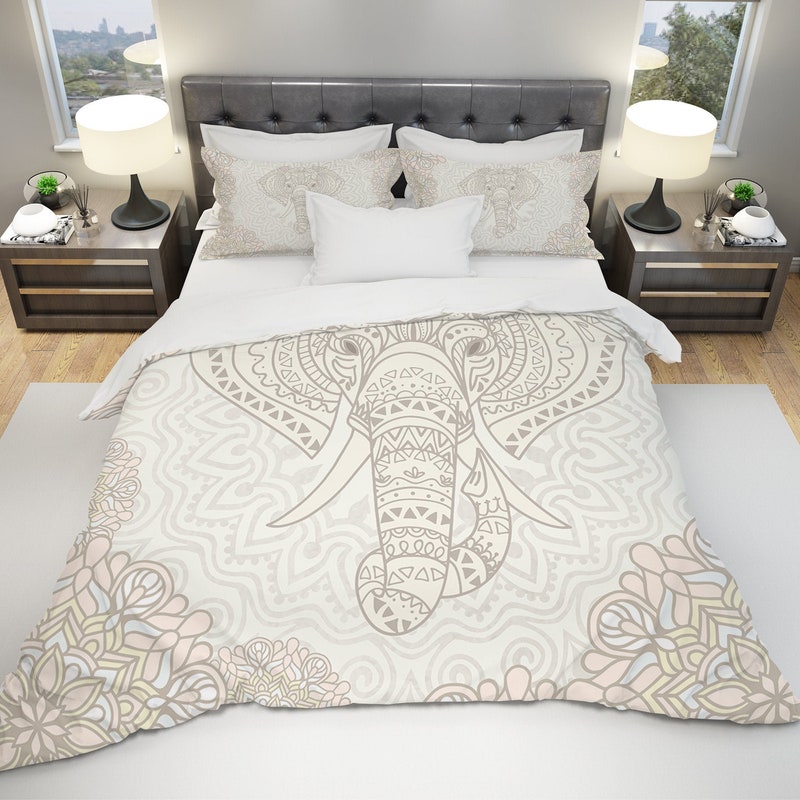 Tropical Elephant Print Duvet Cover Bedding Set main image 1