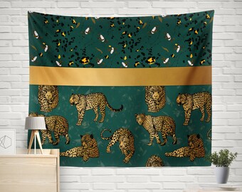 Leopard Tapestry, Animal Pattern Tapestry, Leopard Print Decor, Modern Tapestry, Animal Print Tapestry, Leopard Wall Art