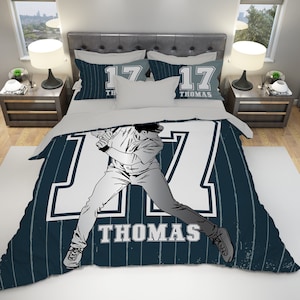 Baseball Bedding, Sports Bedding, Custom Bedding, Teen Bedding, Baseball Decor, College Room Decor, Twin Bedding, Full Bedding,Queen Bedding