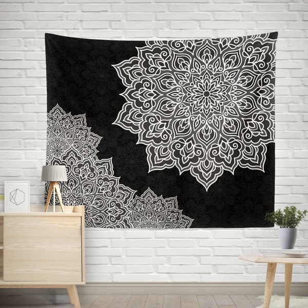 Black and White Tapestry Etsy