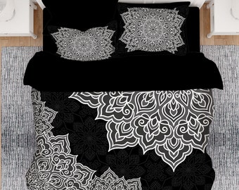 Black and White Comforter,Bohemian Duvet,Queen Duvet,Mandala Comforter,Bohemian Comforter,Boho Comforter,Hippie Comforter,Queen Comforter