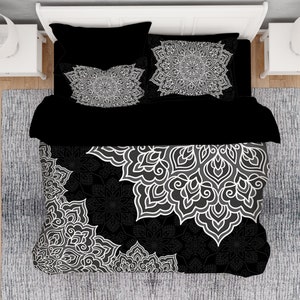 Black and White Comforter,Bohemian Duvet,Queen Duvet,Mandala Comforter,Bohemian Comforter,Boho Comforter,Hippie Comforter,Queen Comforter