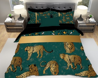 Full Full Size Duvet Cover Sets Encoft 3D Leopard Bedding 3D African Leopard Walking Through Jungle 4-Piece Black Bedding Sets Full Full Size Duvet Cover Sets Encoft 3D Leopard Bedding 3D African Leopard Walking Through Jungle 4-Piece Black Bedding Sets
