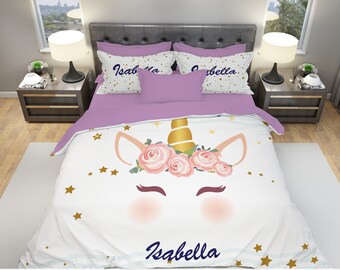 unicorn bedding etsy