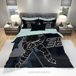 Custom Fantastic Hockey Goalie Bedding Set, Hockey Sheets Full Twin