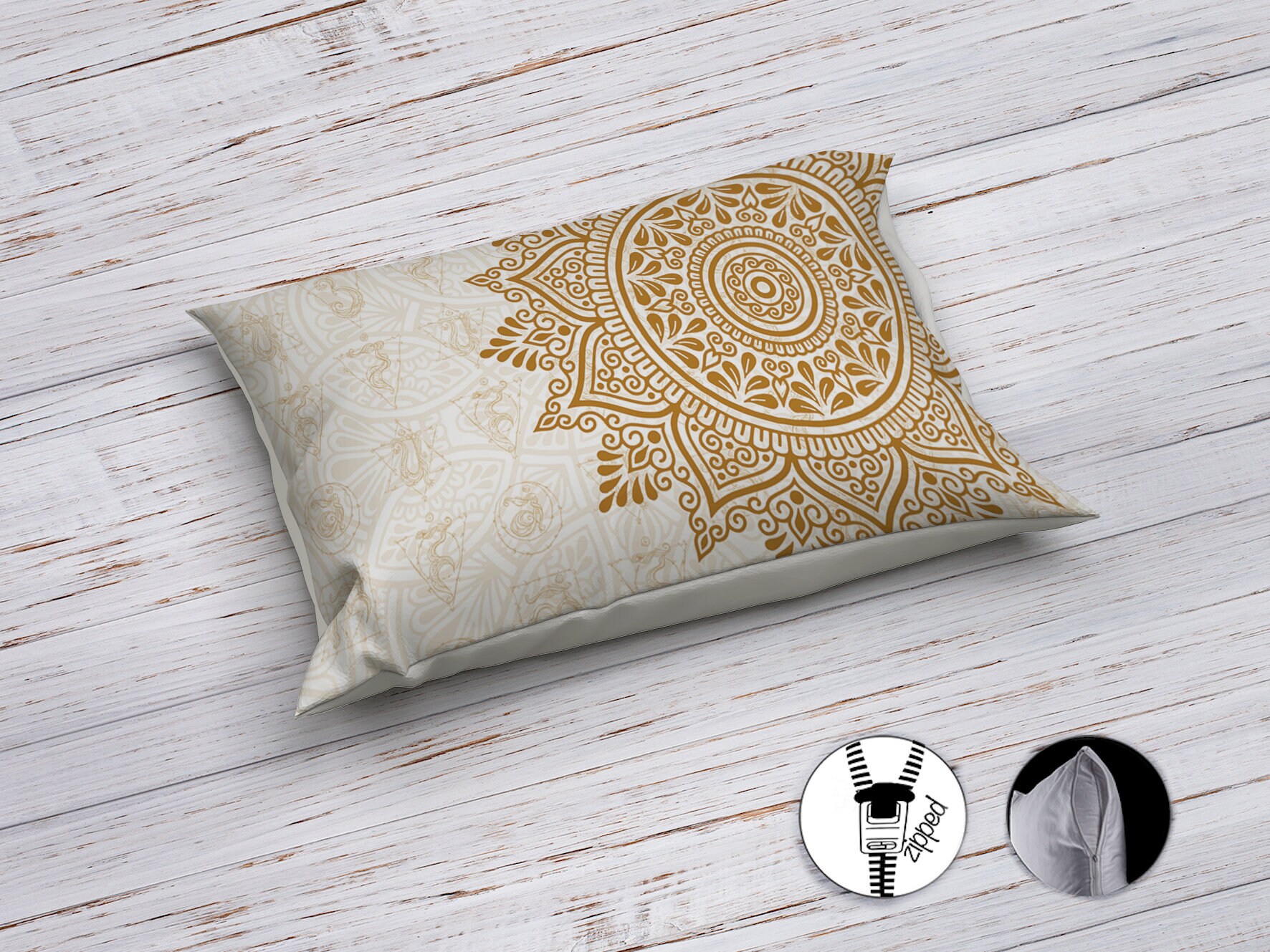 White and Gold Comforter Mandala Comforter Boho Comforter Etsy