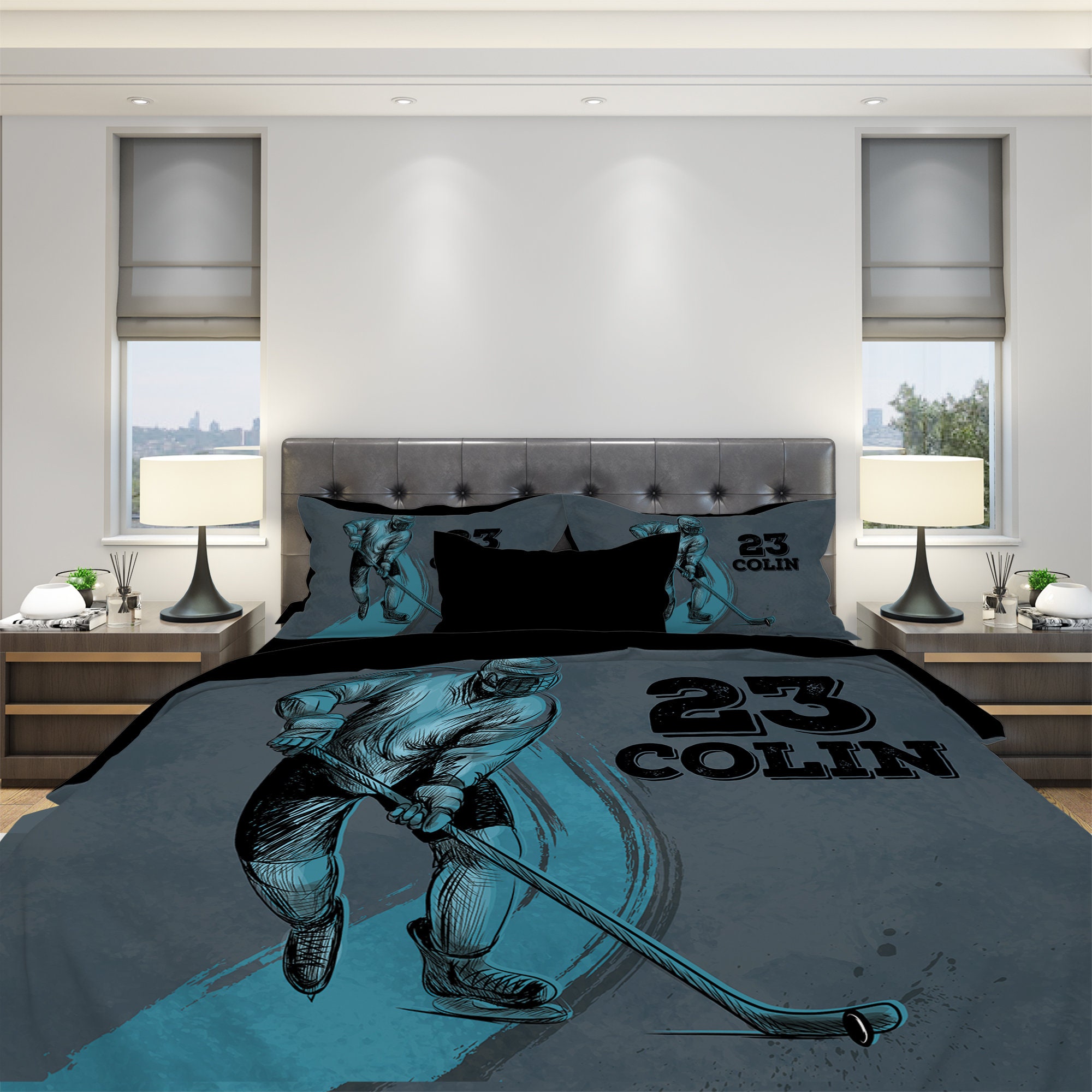 Custom Hockey Bedding Kids Hockey Bedding Bedding for Etsy Canada