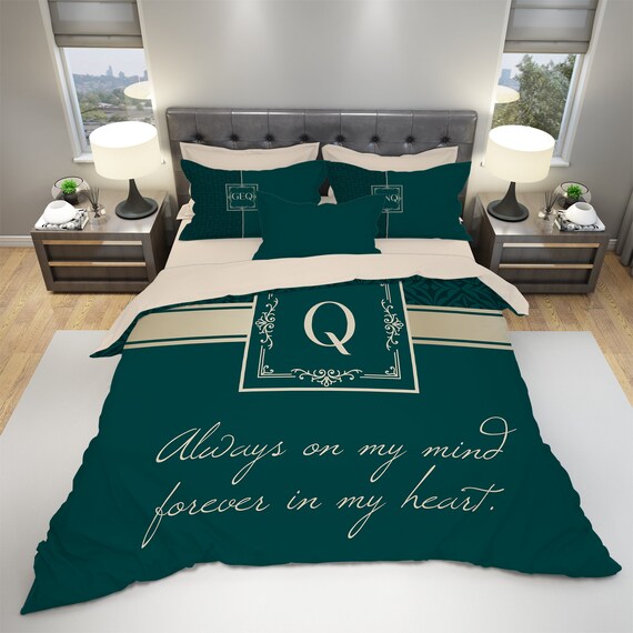 Initials Bedding Luxury Bedding Family Initials Bedding Etsy