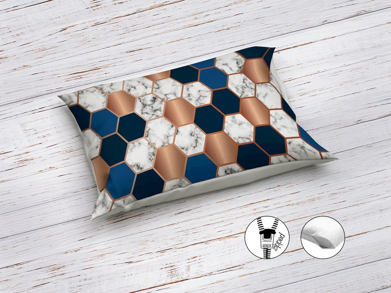 Marble Bedding Marble Blue Duvet Cover Geometric Bedding Etsy