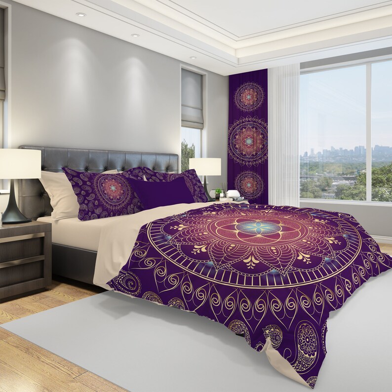 Mandala Boho Bedding MANDALA Duvet Cover Set Bohemian Etsy