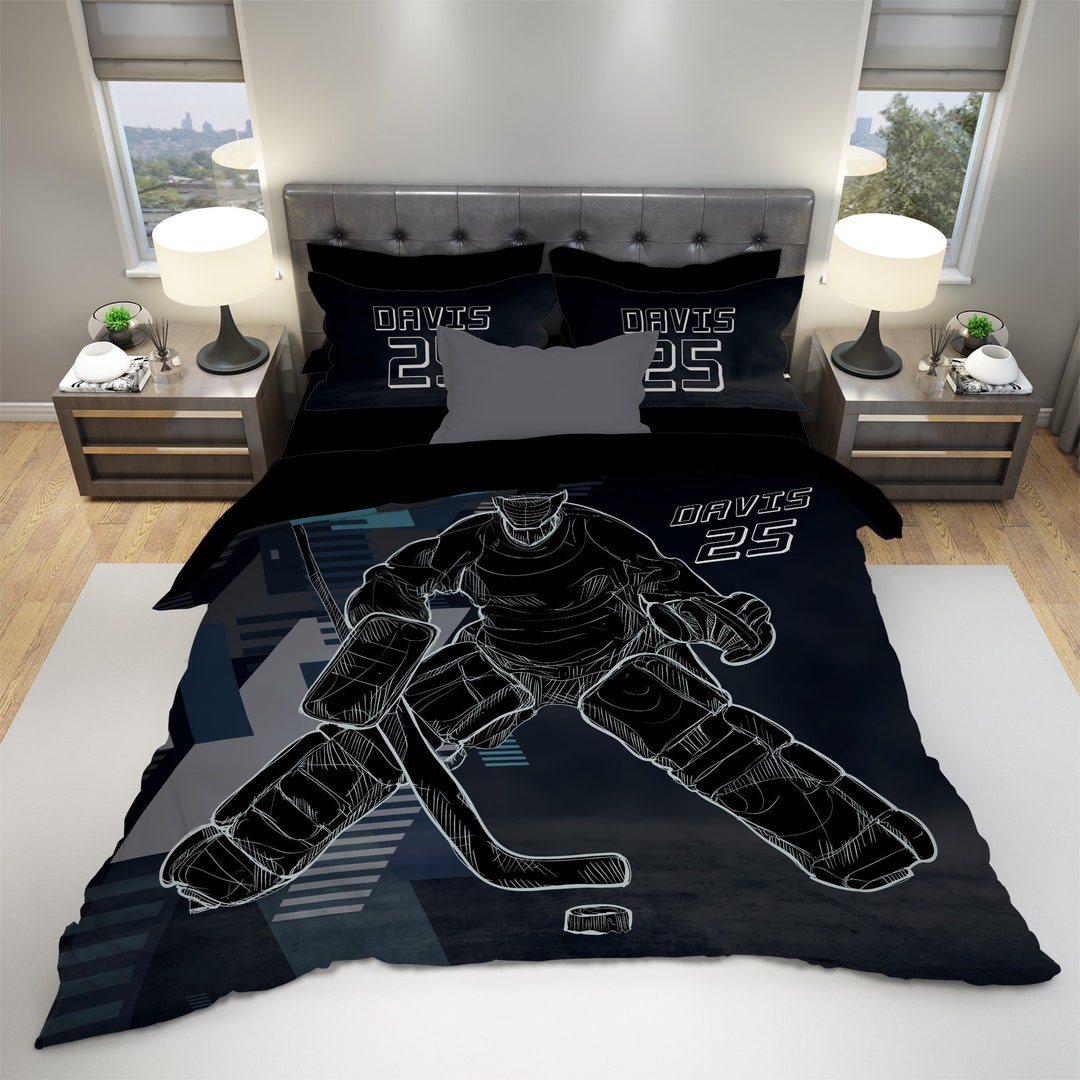 Custom Fantastic Hockey Goalie Bedding Set, Hockey Sheets Full Twin